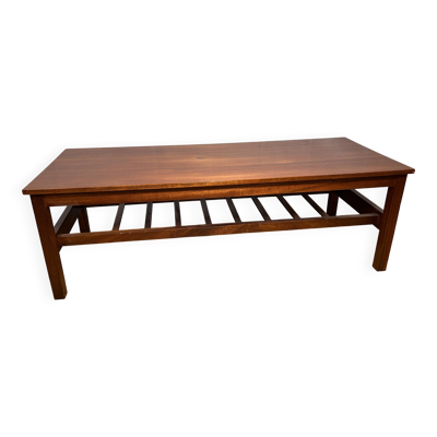 Table basse rétro vintage en teck avec rangement – Fonctionnelle des années 1960