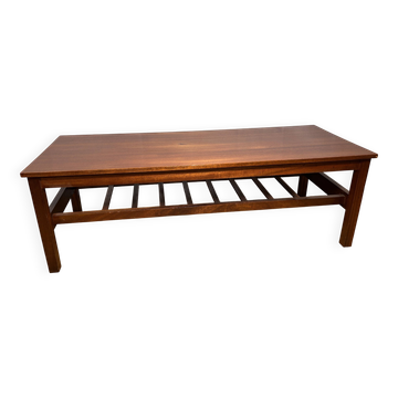 Table basse rétro vintage en teck avec rangement – Fonctionnelle des années 1960
