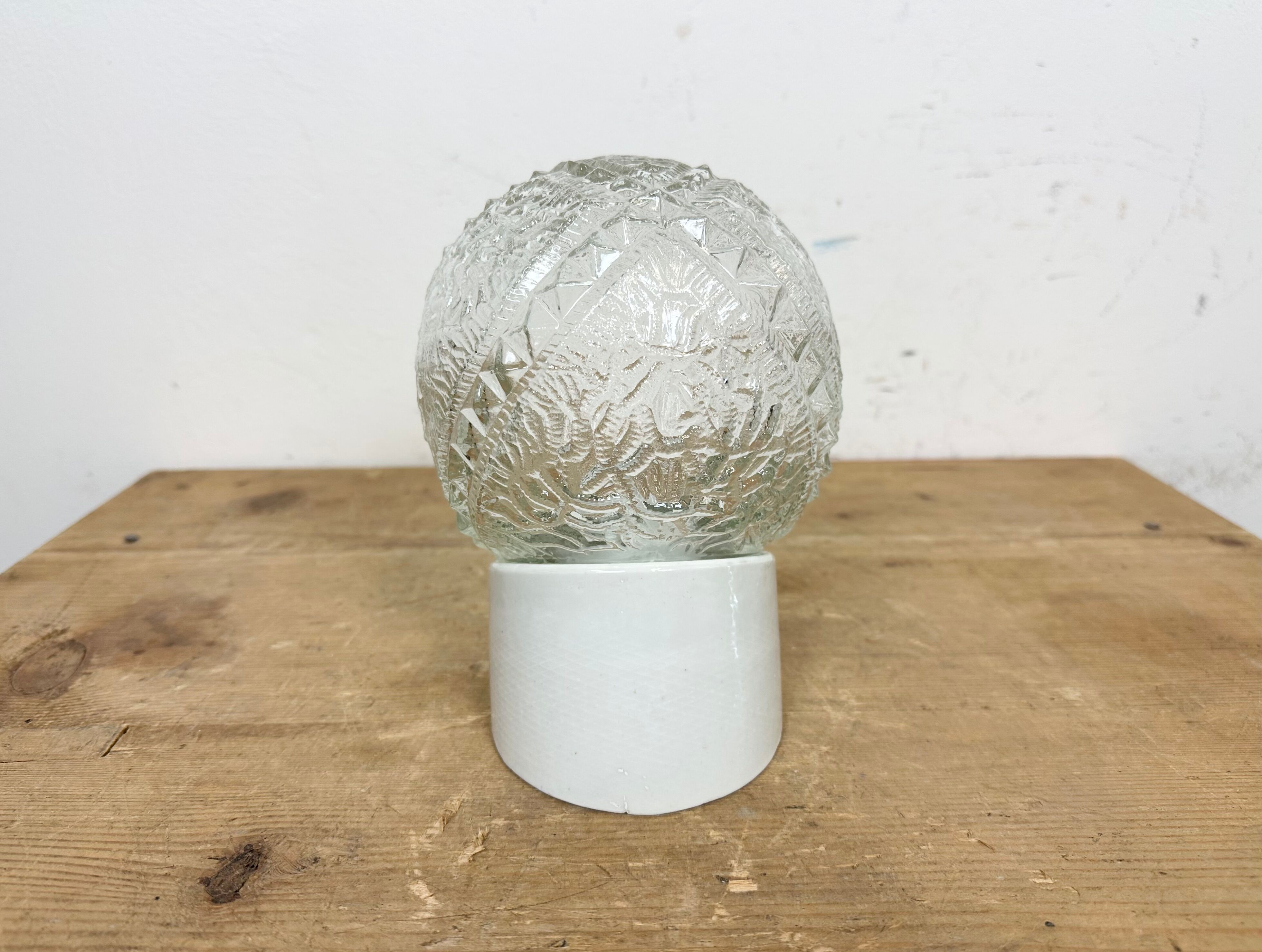 Vintage White Porcelain Wall Light, 1970s