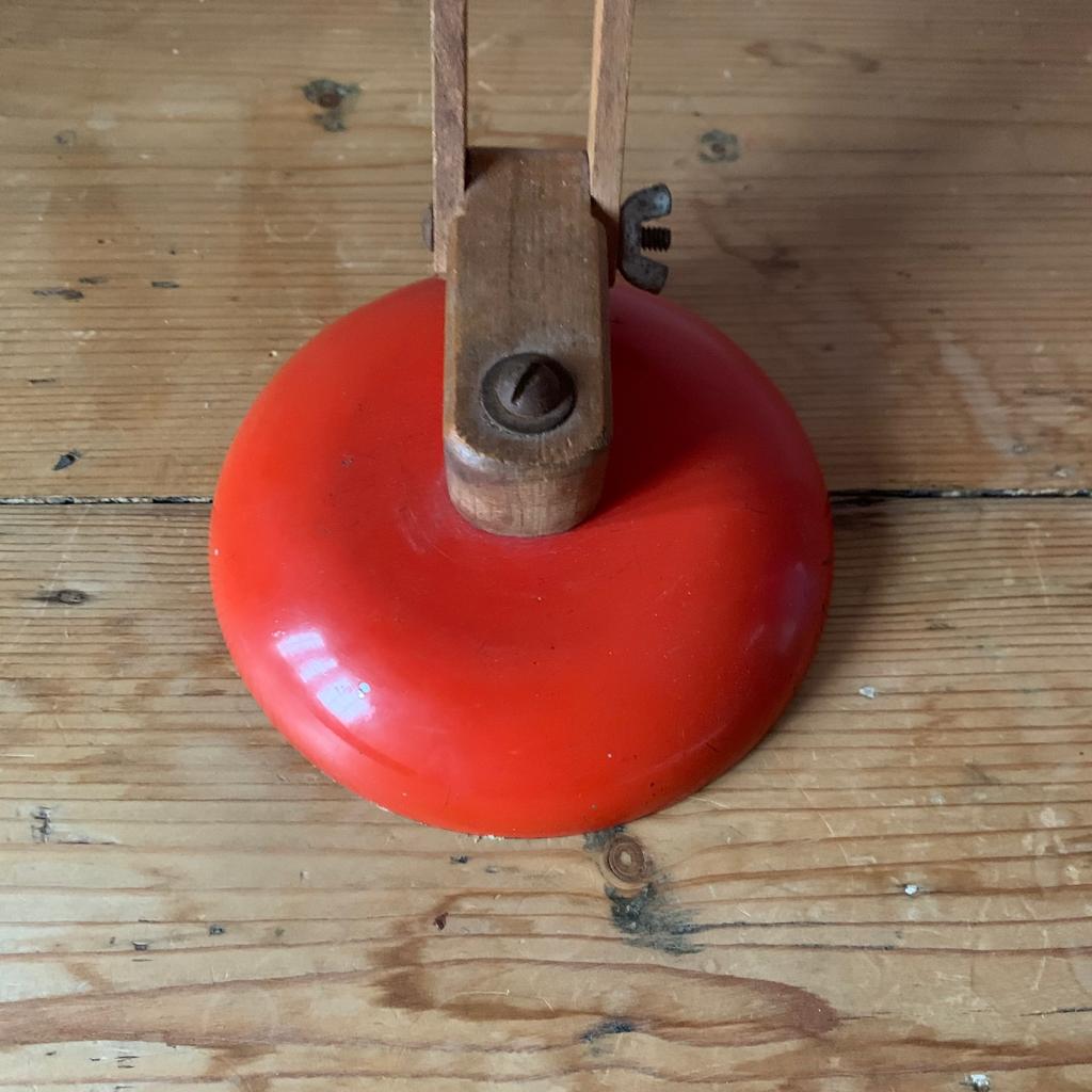Vintage Maclamp in orange with wooden arms