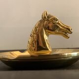 Horse-headed brass ashtray