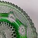 Saladier en cristal vert, première partie du XX ème siècle