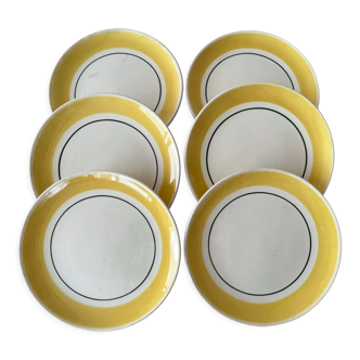 6 dessert plates - creation Primefleur Gien - model Caroline