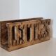 Mail rack carved wooden letter holder LETTERS