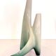 White and Green Ceramic Flower Vase Sculpture attr. to Vibi, Turin, Italy