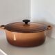 Tureen Le Creuset vintage oval casserole in brown enamelled cast iron size 30