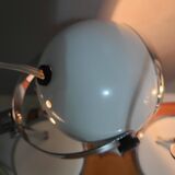 White and chrome metal eye ball lamps