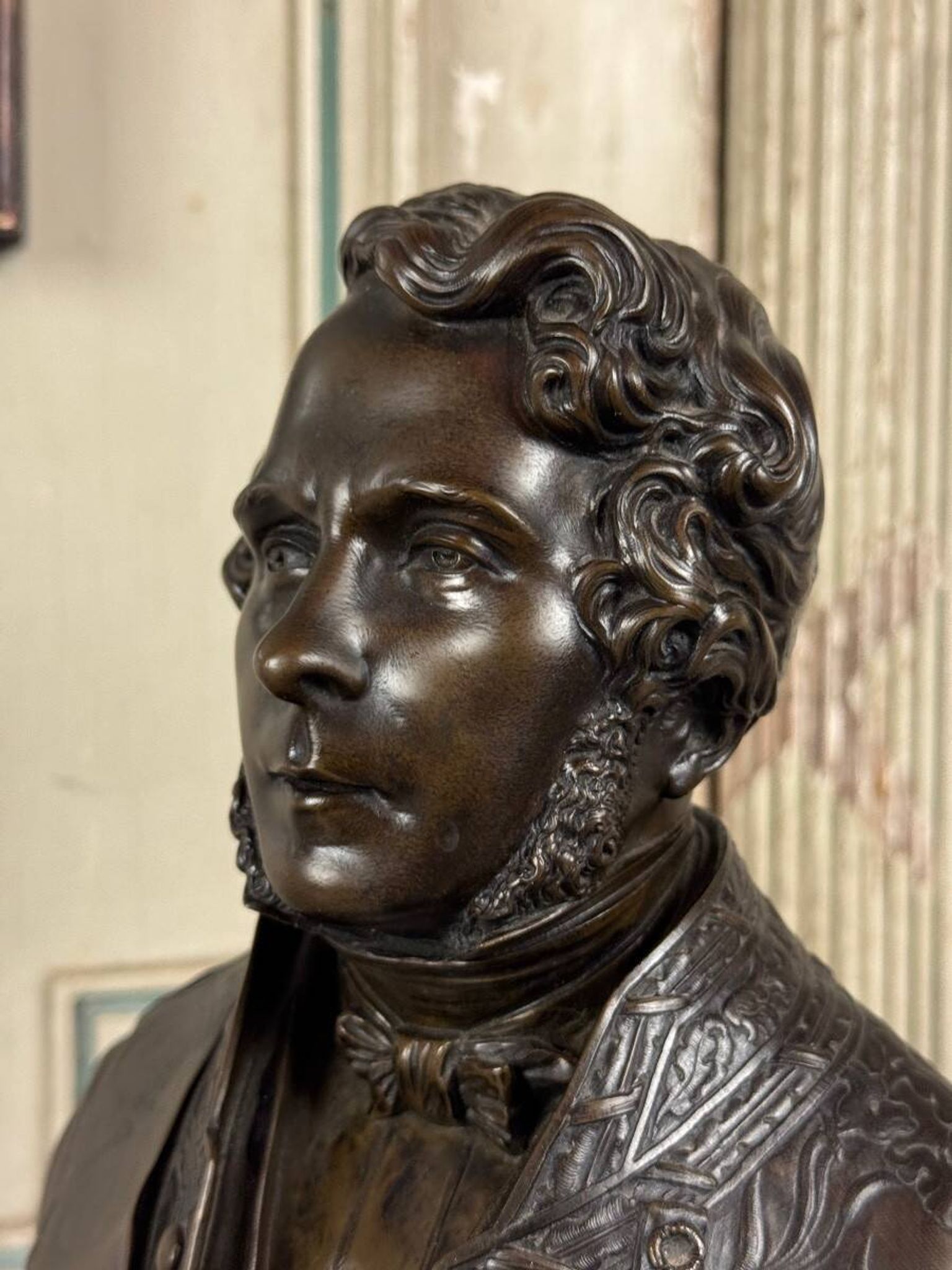 Bronze bust of Admiral Hucos, signed Dubray 1854
