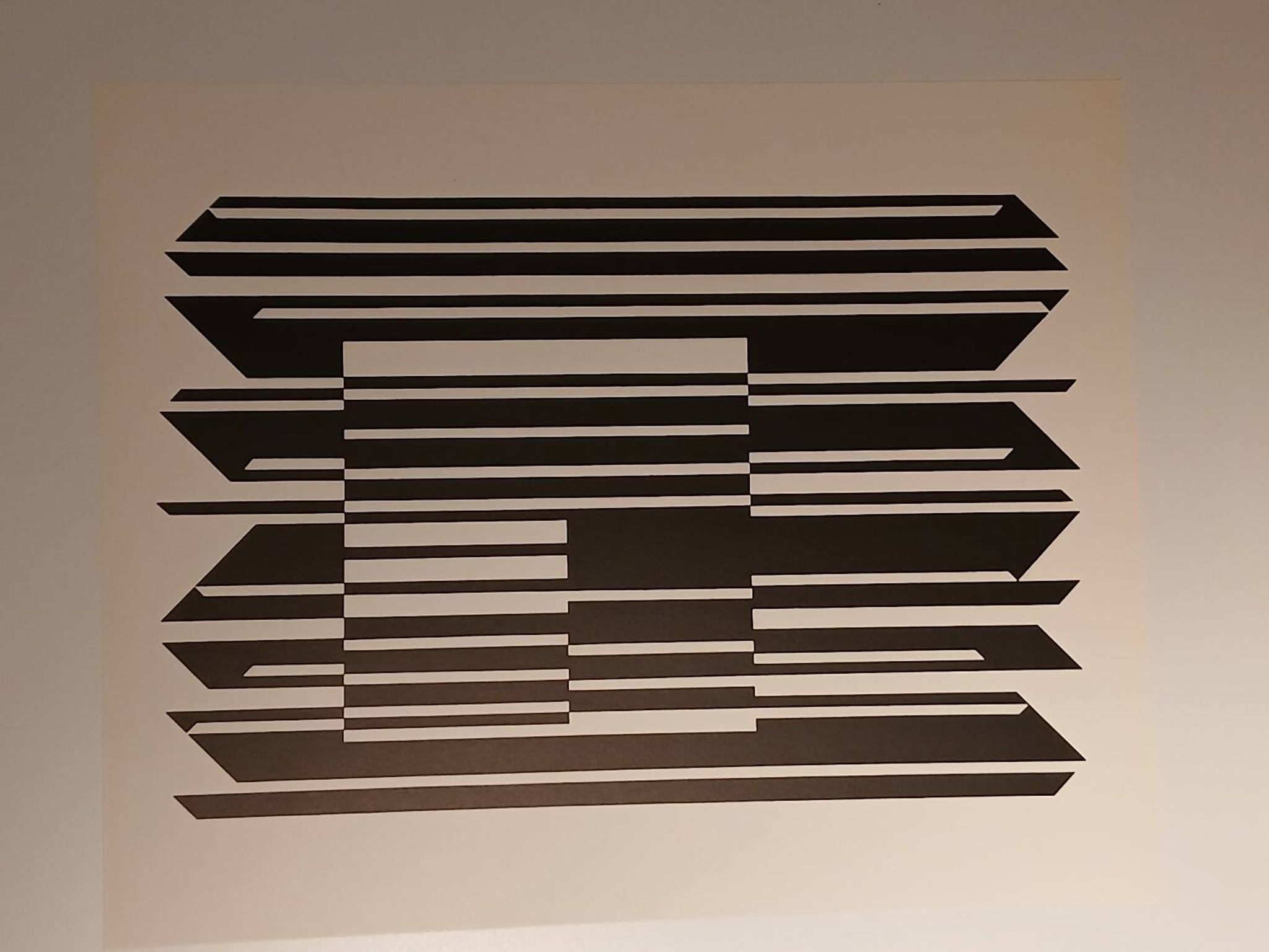 Vintage screen print by Victor Vasarely after a linear work, circa 1970