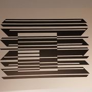 Vintage screen print by Victor Vasarely after a linear work, circa 1970