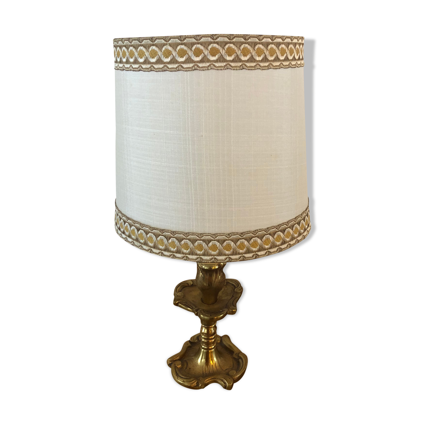 Bedside lamp Vintage foot solid brass year 60