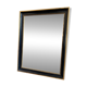 Miroir rectangulaire en bois noir et doré 45 x 35 cm