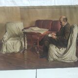 Painting Lenin in the armchair of Smolny, Soviet era