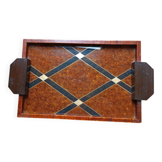 Plateau bois marqueterie