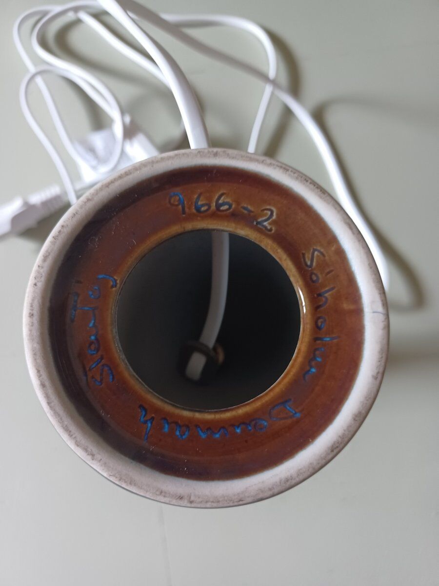 Mid-century modern pottery table lamp with candy glazing from Söholm, Denmark, 1960s