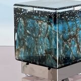 Cubical glass table lamp from Murano by Limburg, Germany, 1970s.