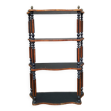 Blackened wooden wall shelf