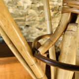 Vintage rattan parrot coat rack