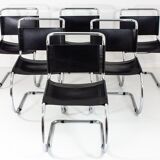 Set of 6 MR10 chairs in black leather