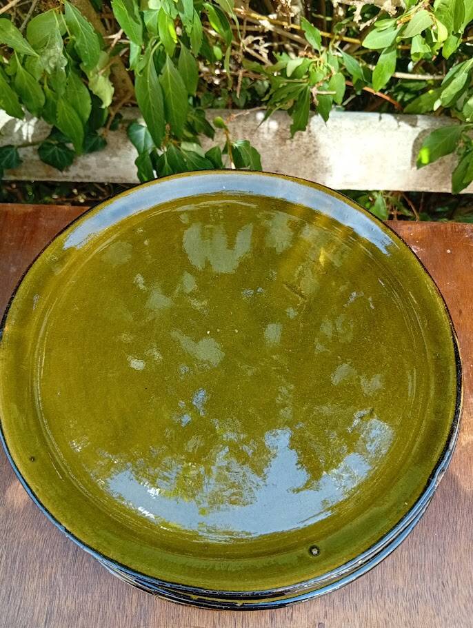 6 large handmade ceramic plates