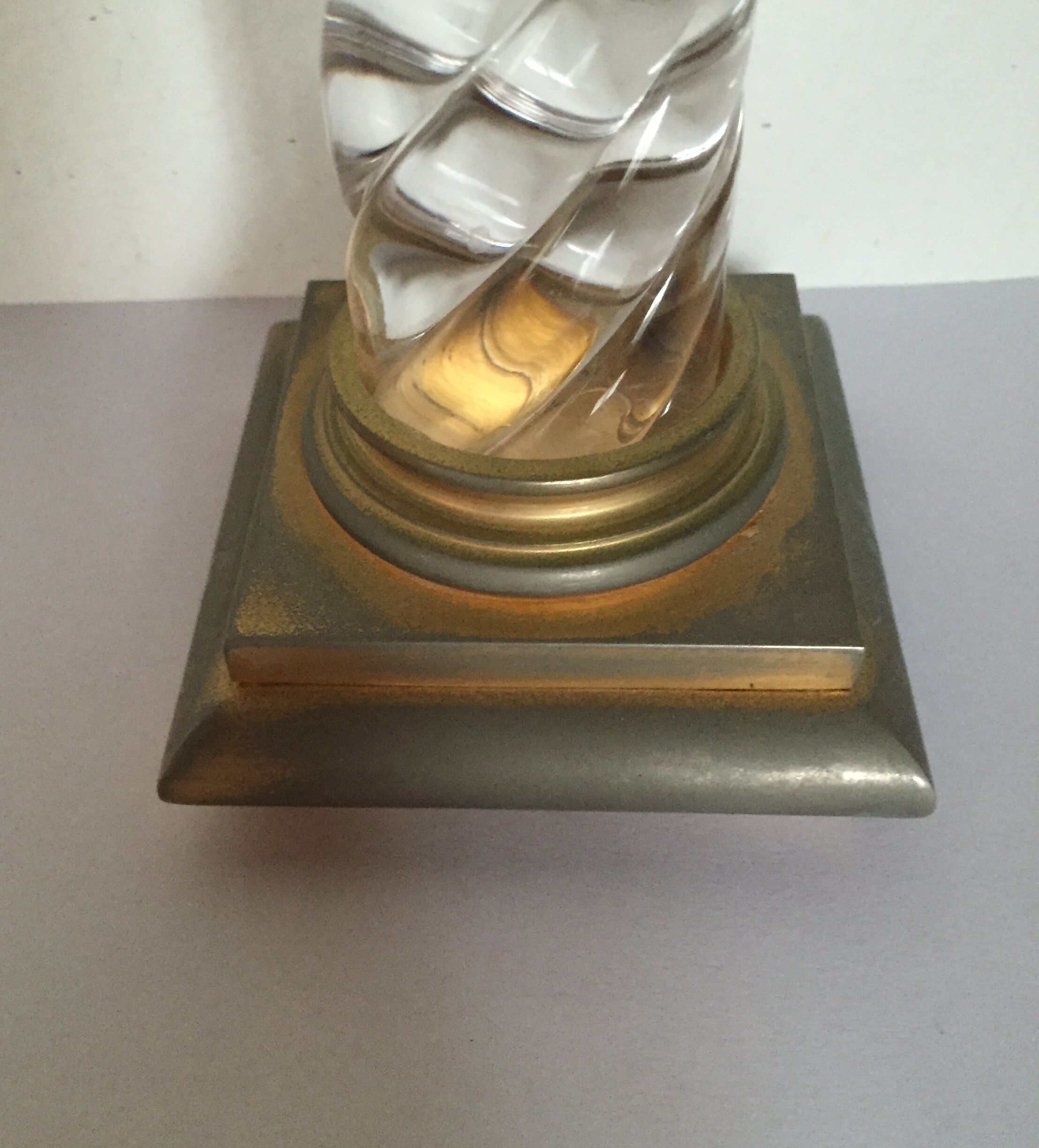 Crystal flambeau and gold metal