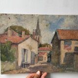 Painting oil ancient landscape