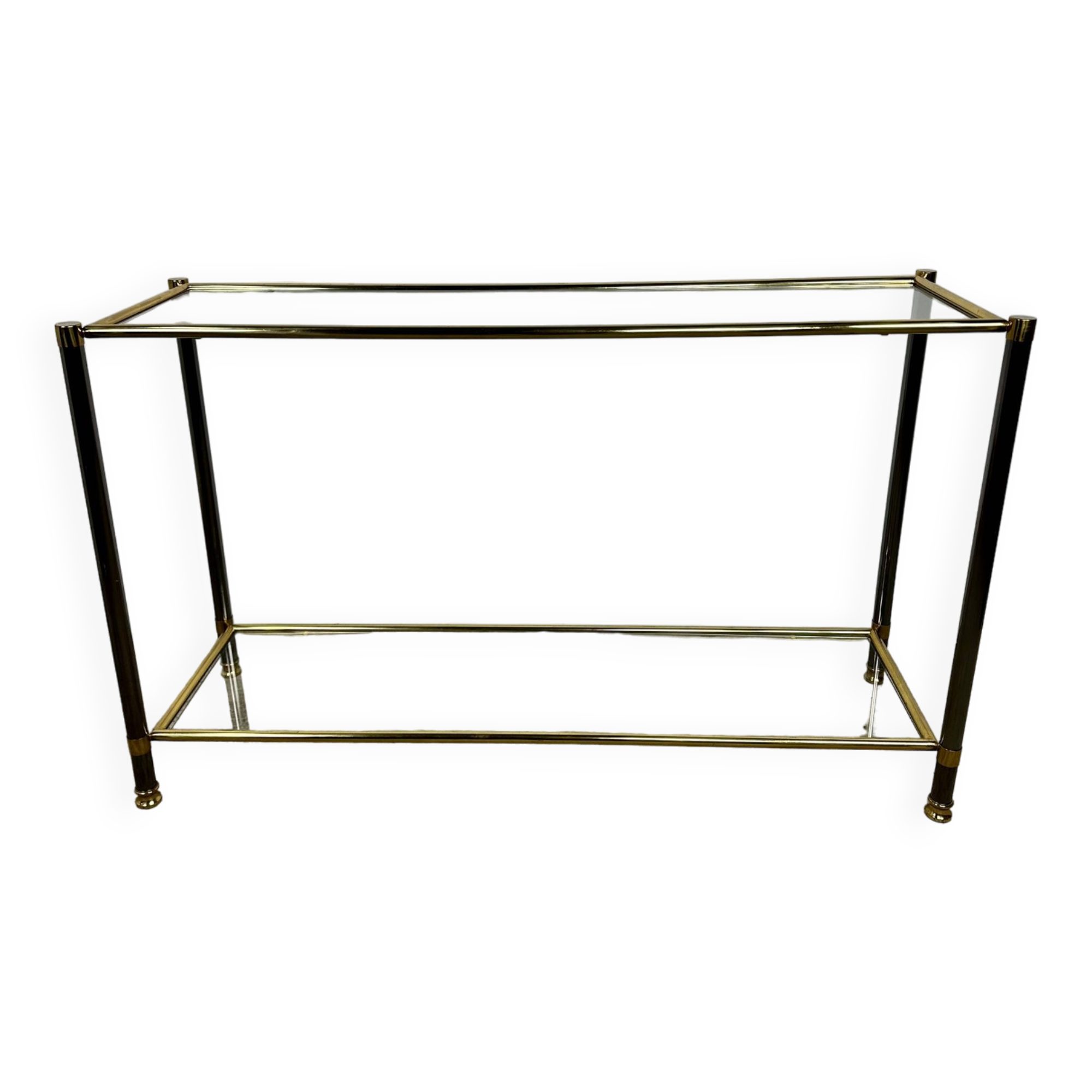 Vintage console in brown metal and brass 1970