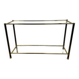 Vintage console in brown metal and brass 1970