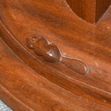Table console ovale originale Beaverman en bois d’Iroko