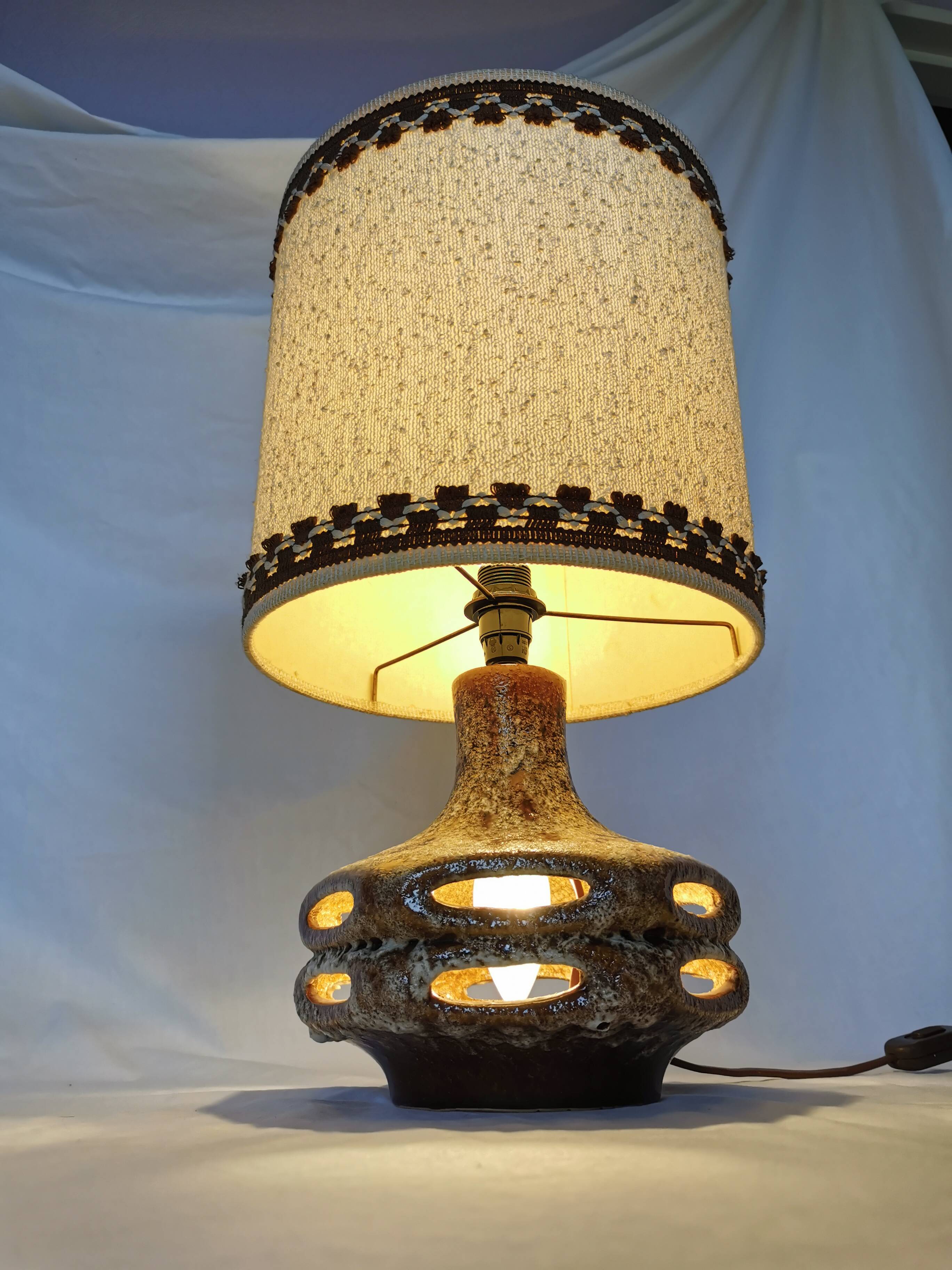 Openwork ceramic lamp, Stein Keramik, Germany, space age, 1960.