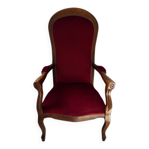 Fauteuil ancien style - velours rouge