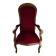 Antique Voltaire-style armchair - Red velvet and solid wood