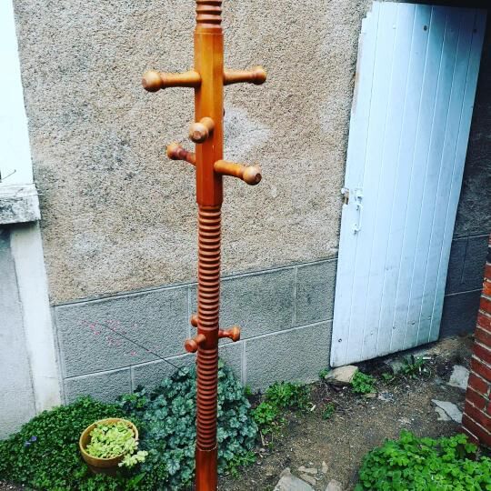 Old wooden coat rack