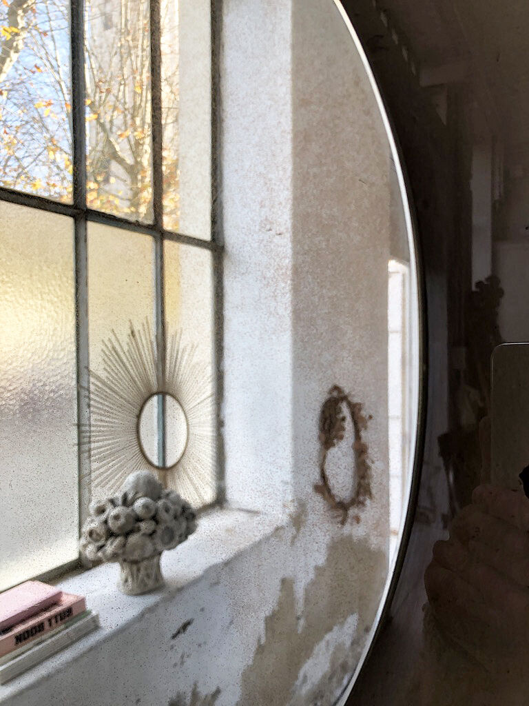 Smoked round design mirror Veca Italy