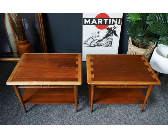 Mid Century Vintage Side Table Walnut With Oak Edging Us Manufacturers Lane Straight Edge Selency Mid Century Vintage Side Table Walnut, Mid Century Lane Acclaim Coffee Tables