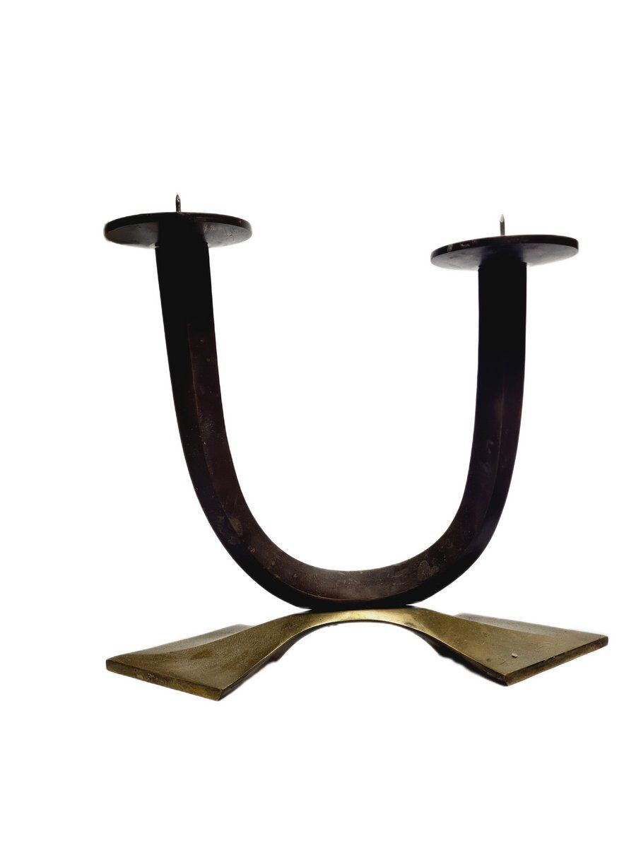 Art Deco style 2-armed candleholder, Germany, 1950s