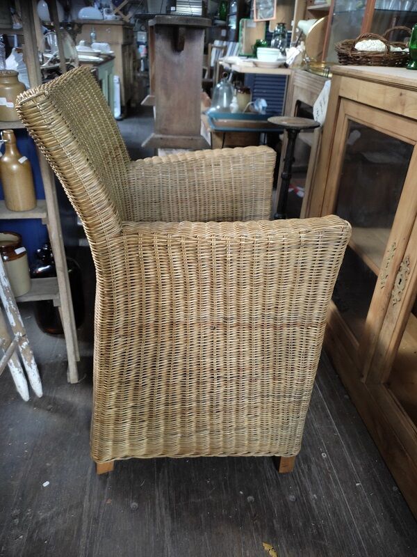 Armchair chair wicker feet wood