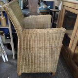 Armchair chair wicker feet wood