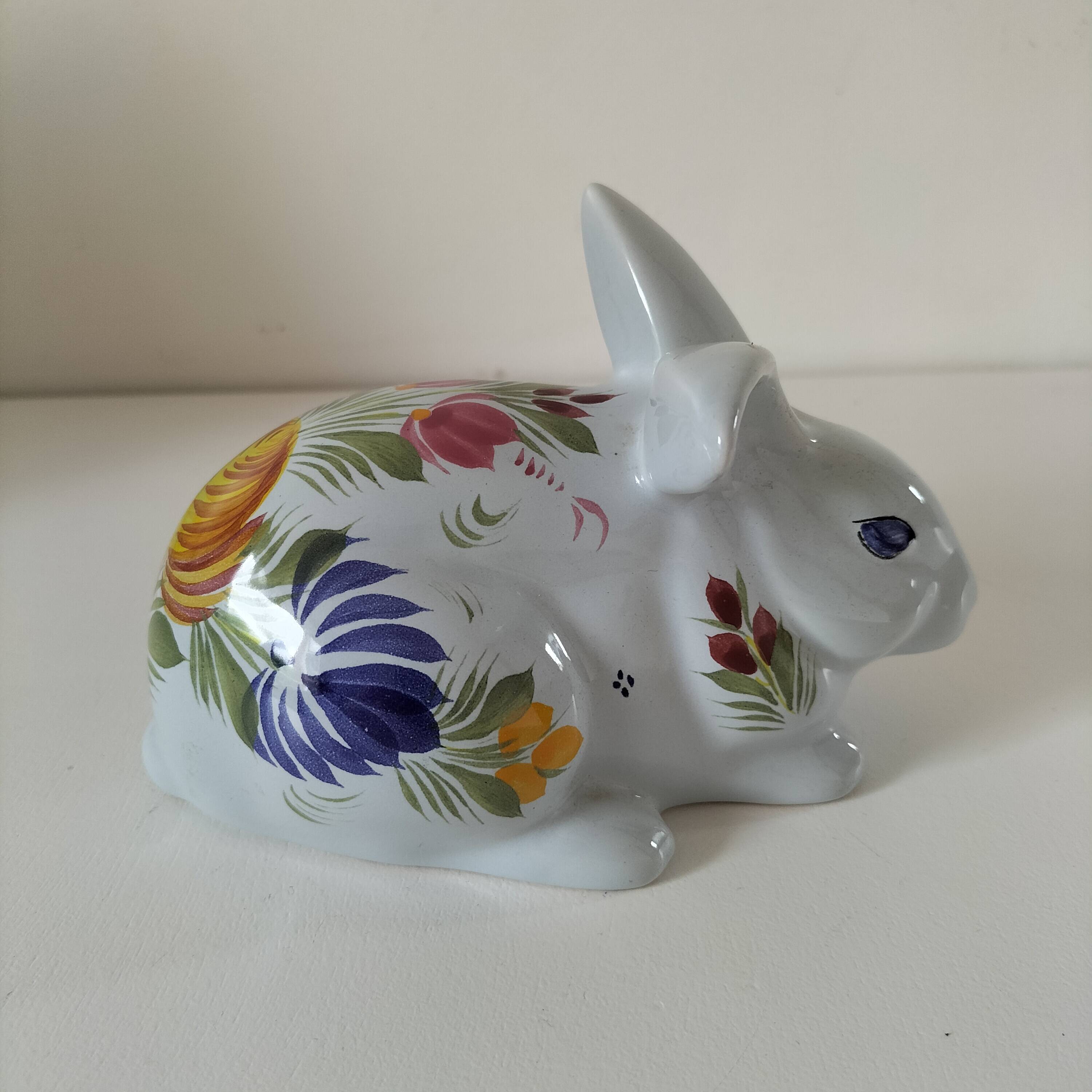 Rabbit earthenware hb henriot quimper