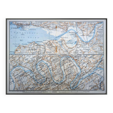 La Seine et son embouchure, carte originale imprimée en 1902