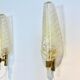Pair of 24-carat gold flaked glass leaf appliques