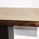 Minimalist console in travertine and patinated metal — 1970s