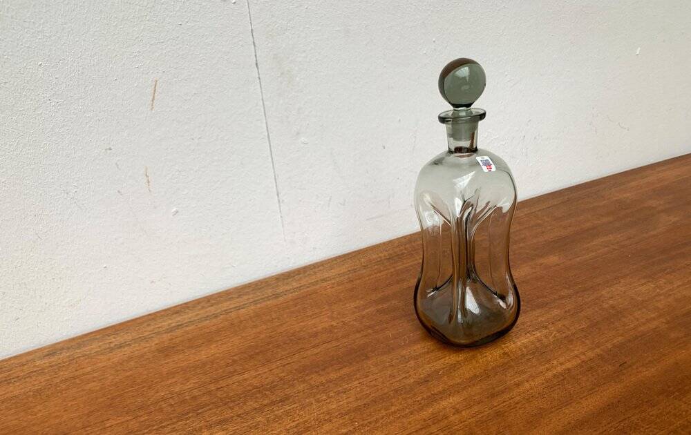 Large Danish Kluk Kluk Bottle in Glass from Holmegaard, 1970s