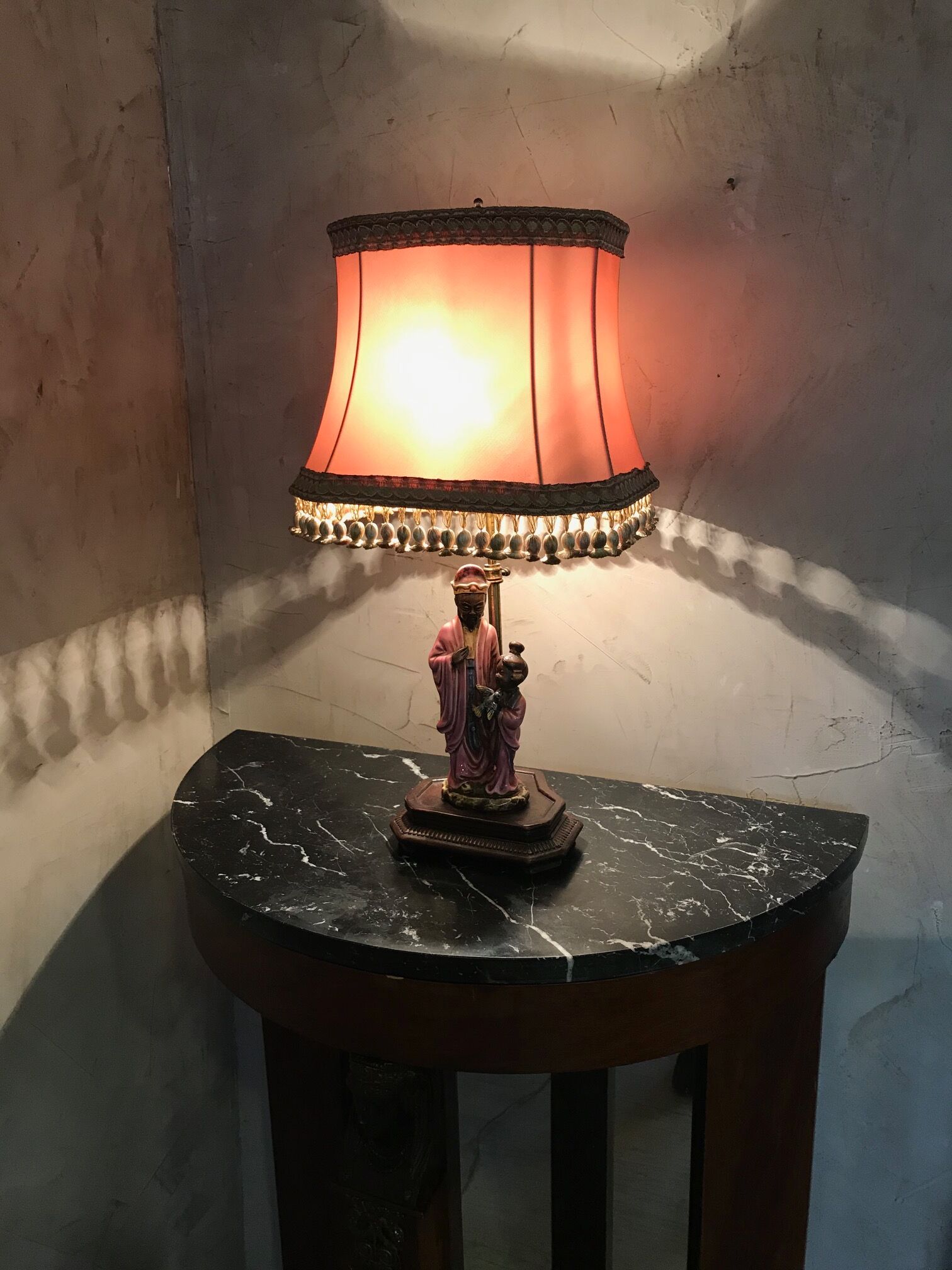 Chinese-inspired porcelain lamp