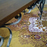 Table basse fer forgé et bois