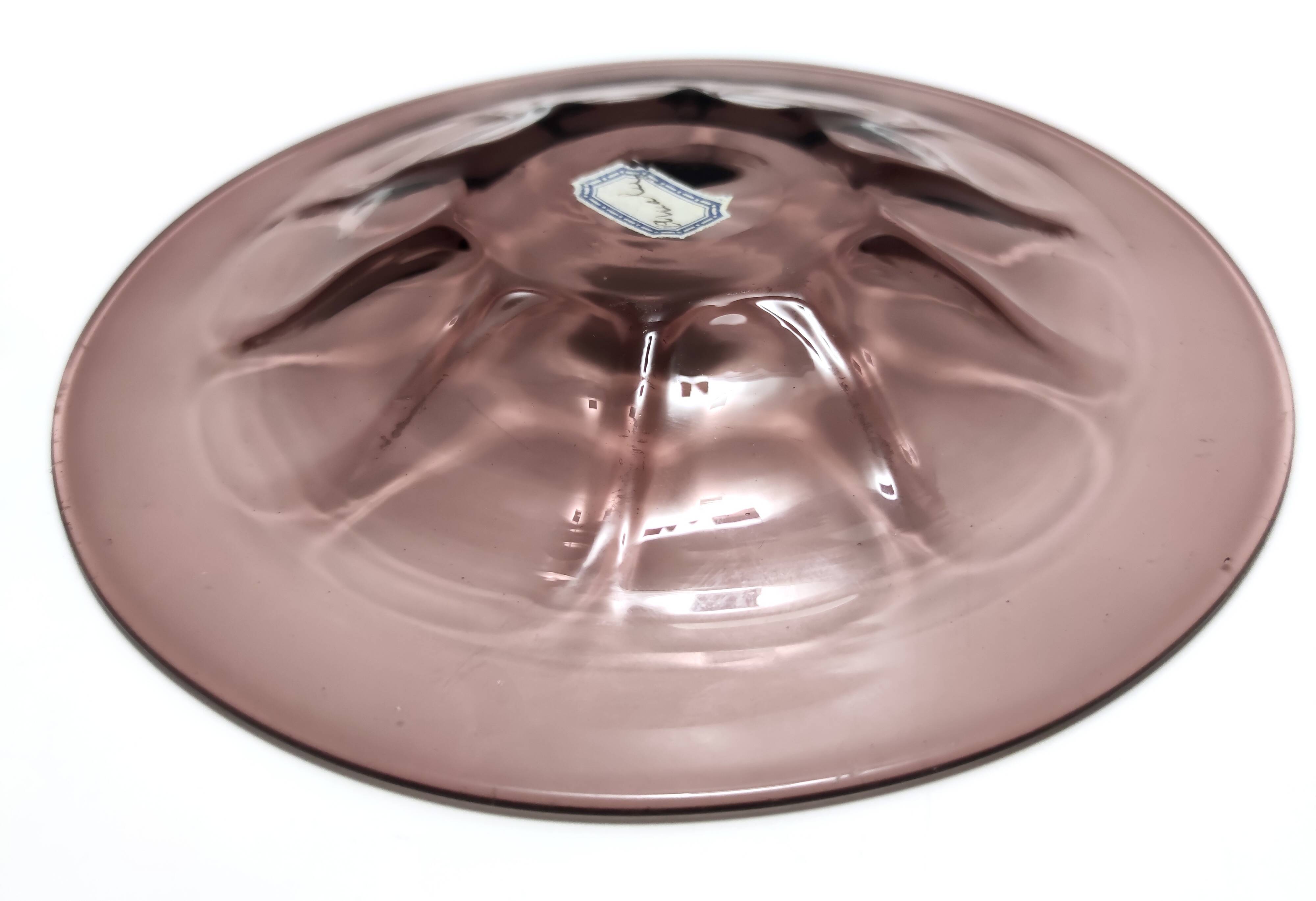 Vintage Amethyst Murano Glass Vide-Poche Ascribable to Vittorio Zecchin, Italy