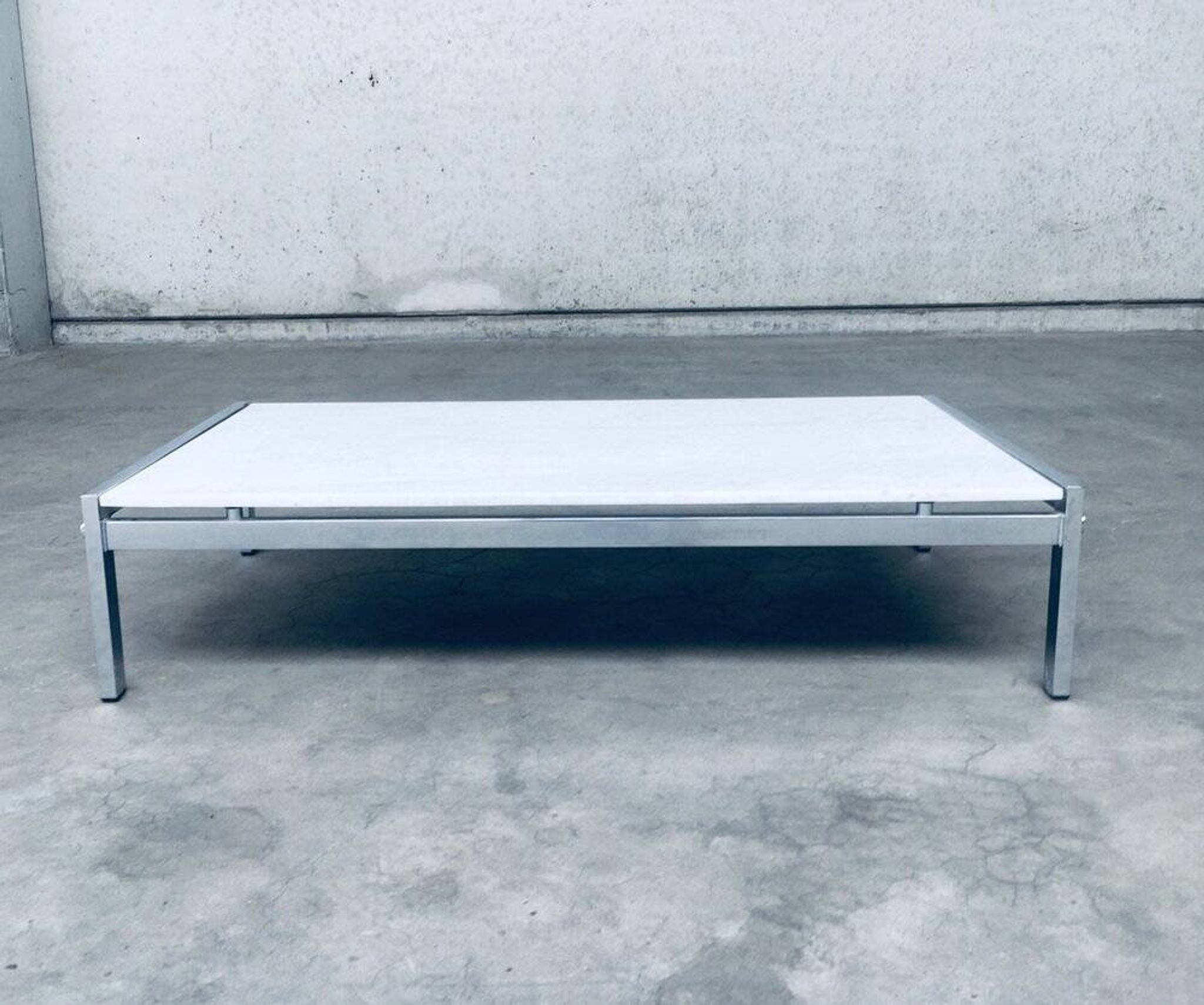 Postmodern Italian Carrara Marble Low Coffee Table, 1970s