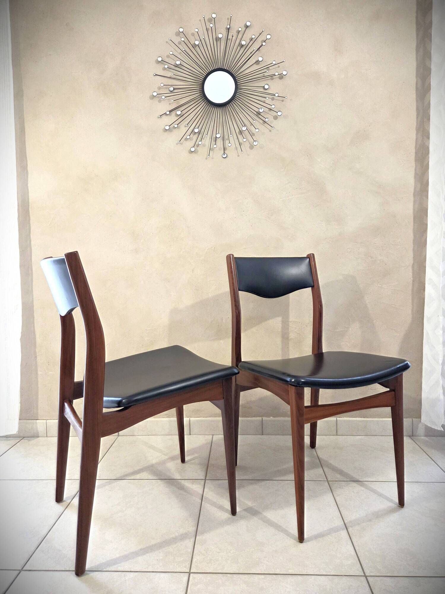 Lot de 6 chaises en teck style scandinave mid-century