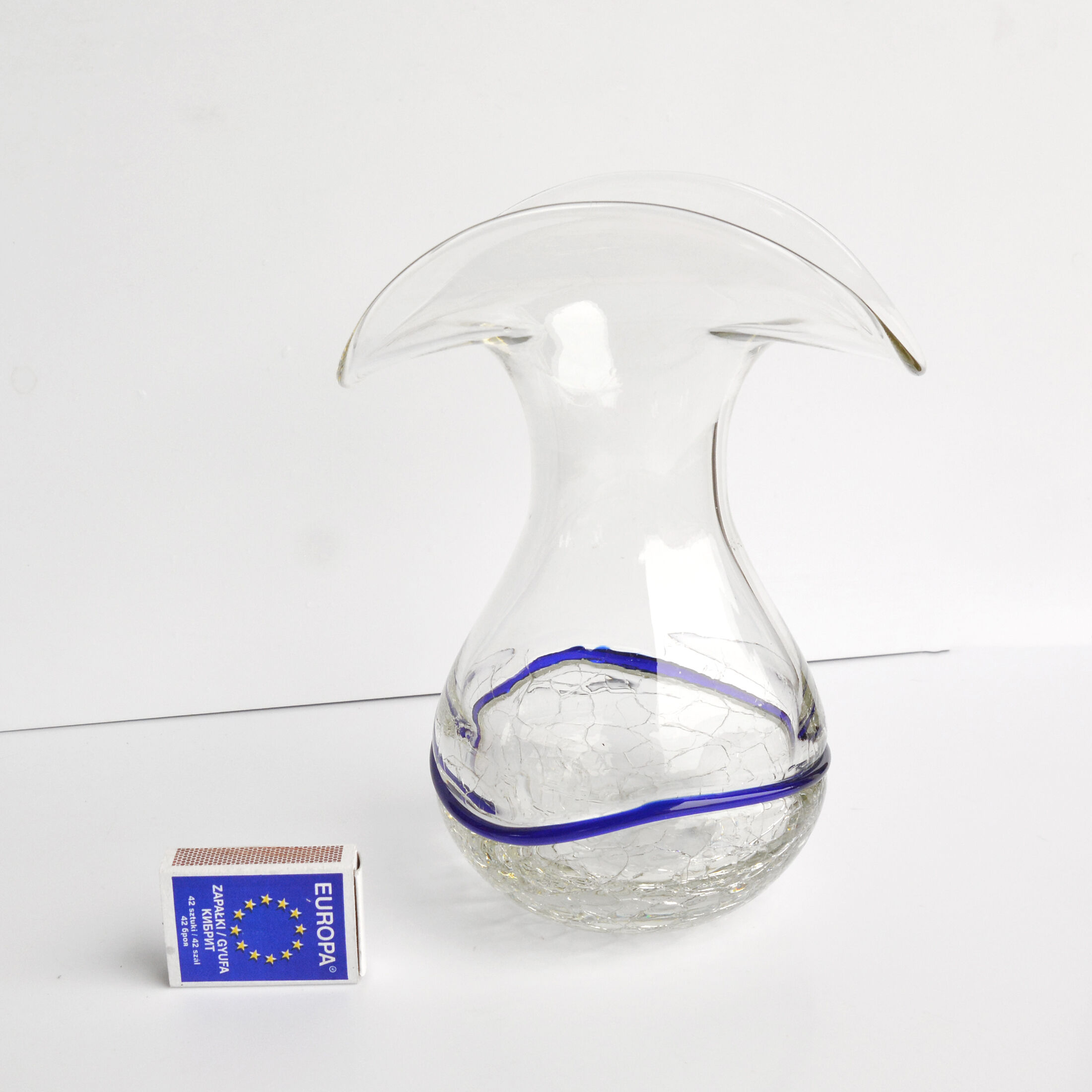 Ice-glass vase, Harrachov Sklo, Czechoslovakia 1970s
