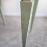 Green side table with tapered legs